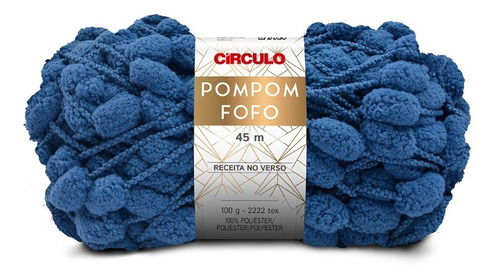 Fio Pompom Fofo Círculo 100g 45m Cor 0560 - Azul Celeste