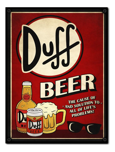 #1229 - Cuadro Decorativo Vintage -  Beer Duff No Chapa Bar