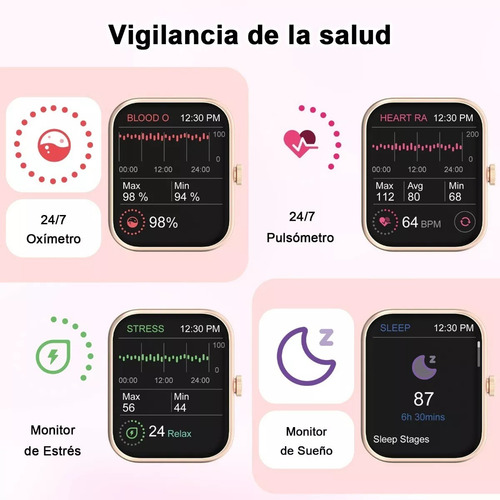 1.8 Reloj Inteligente Mujer Smartwatch R50 Bluetooth Llamada