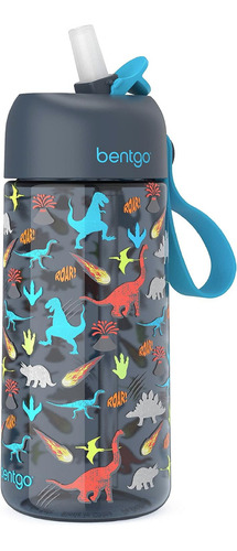 Bentgo® Botella De Agua Para Niños Y Mejorado 450ml Color Dinosaurio