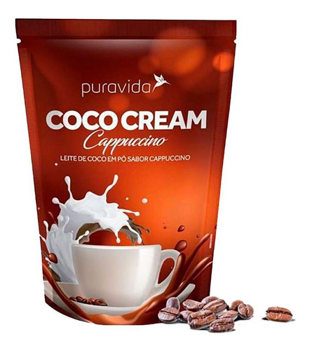 Leite De Coco Em Pó Coco Cream Capuccino Pura Vida 250g