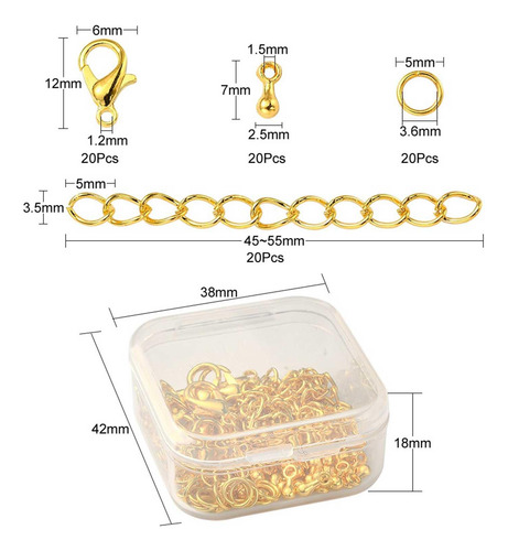 3 X 80 Accesorios De Bricolaje Para Hacer Joyas Con 20 Oro