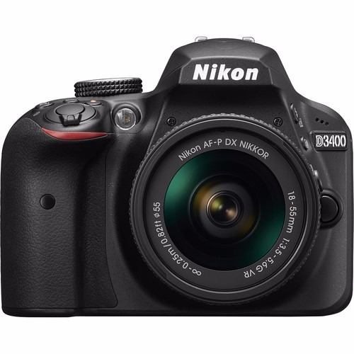Câmera Nikon Dslr D3400 Com Lente 18-55mm 24.2 Mp