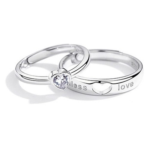 Par Anillos Duo Promesa Plata Ley 925 Amor Sin Fin Love A515