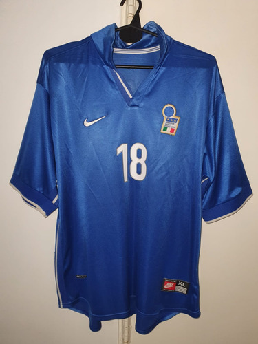 Camiseta Seleccion Italia Nike 1998 Titular #18 Roby Baggio