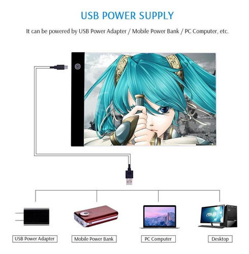 Imagem 3 de 8 de A5 Led Tablet Desenho, Caixa De Almofada De Desenho, Placa D