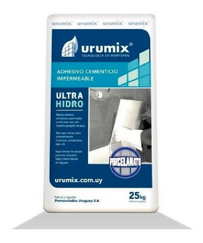 Imagen 1 de 6 de Urumix Pegamento De Porcelanatos Impermeable 25 Kg