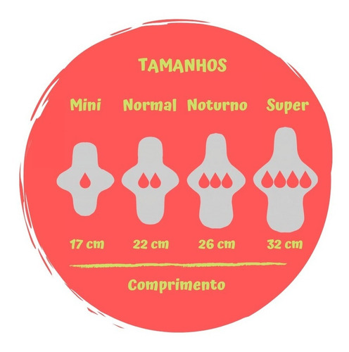 Absorvente Ecologico Kit 5 Un Em 3 Tamanhos + Necessaire
