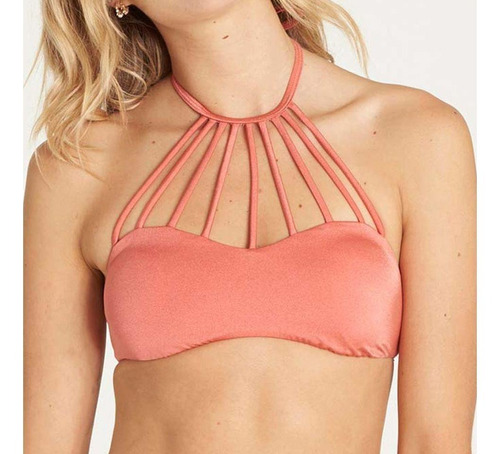 Bikini Sostén Sol Searcher Hi Neck Rosa Billabong