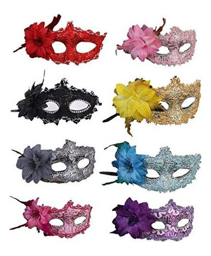 Cismark Máscaras Venecianas De Disfraces Para Mujer, 8 Colo