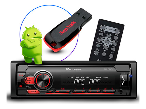 Radio Mp3 Player Pioneer Mvh-s118ui Mixtrax + Pendrive 8gb