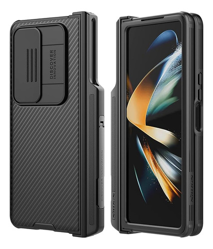 Funda Para Samsung Z Fold 4 Con Protector De Camara Negro 