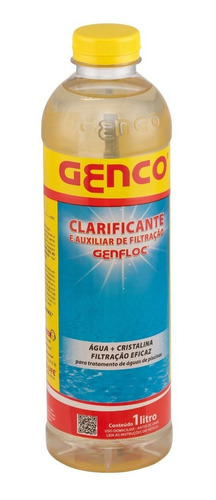 Clarificante E Auxiliar De Filtração Genfloc 1 Litro Genco