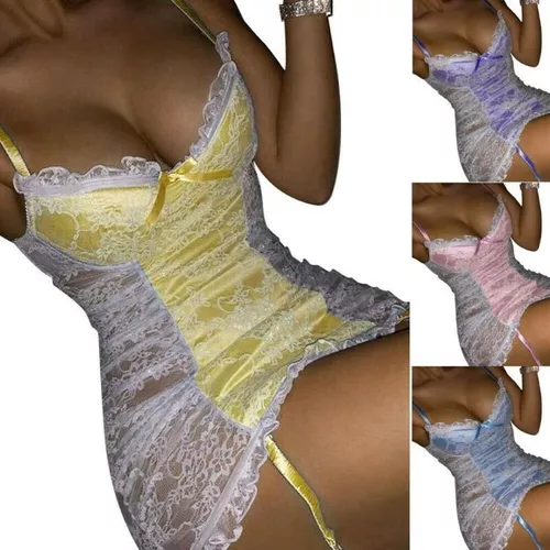 Pijama De Lencería De Encaje Para Mujer, Ropa De Dormir Sexy