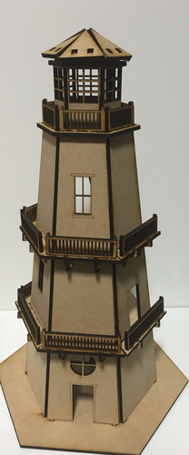 Imagen 5 de 10 de Souvenir Nautico Faro Fibrofacil 36cm Mdf Grande Candybar