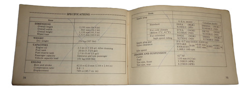 Honda Cb 750 F 1981 Manual De Propietario (Usado)