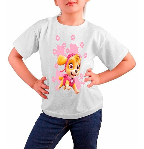 Polera Estampada 100%algodón Niña Skye Paw Patrol Exclusiva