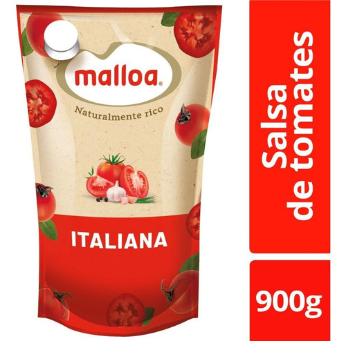 Salsa De Tomate Malloa Italiana Doypack 900 G