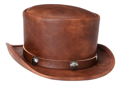 Stovepipe Top Hat Disfraz De Mago Showman De Cuero Talla