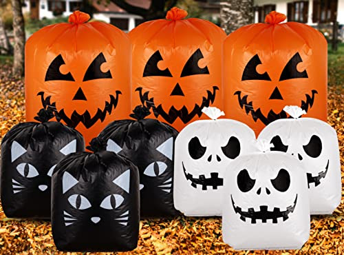 Bolsas Para Césped Giiffu Con Diseño De Hojas De Halloween (