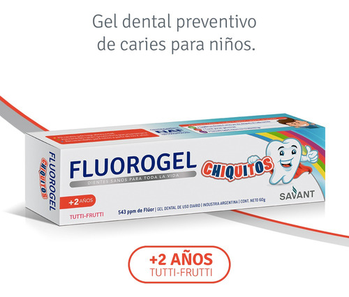 Fluorogel Chiquitos +2 Años Tutti Frutti Gel 60g