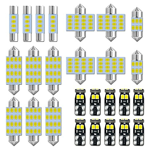 Juego De 26 Bombillas Led Blancas De 6000k Automóviles...