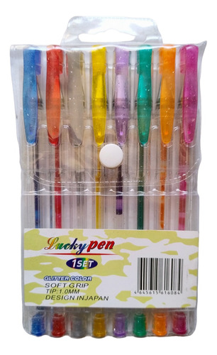 Bolígrafos Lapiceras Gel De Colores Set Escolar X8u Blister