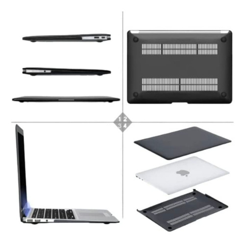Funda Protector Carcasa Para Macbook Air 13 M3 A3113 M2a2681 Negro M2 A2681/m3 A3113