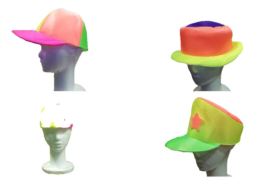 Combo 50 Gorros Sombreros Tela Fluo Carnval Carioca