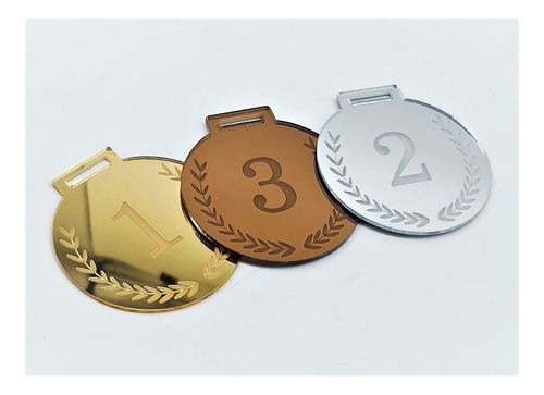 Medalha Campeão Premiação 1 2 E 3 Lugar Espelhada 7 Kits