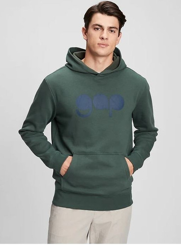 Gap Poleron Logo Hoodie Hombre Color New Vintage Green