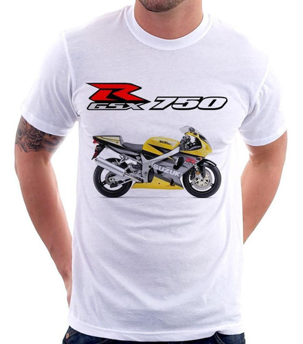 Camiseta Moto Suzuki Gsx R 750 Srad Amarela