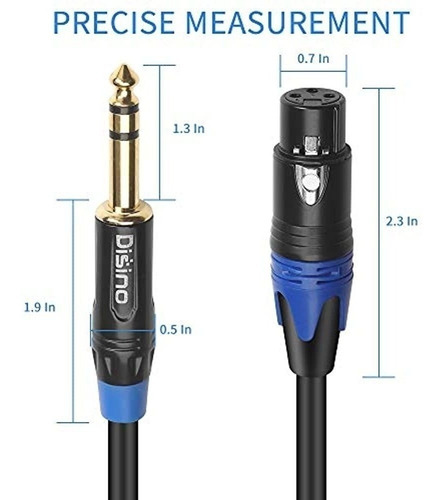 Disino Xlr Hembra A 1/4 De Pulgada 6,35 Mm Trs Cable Jack Es