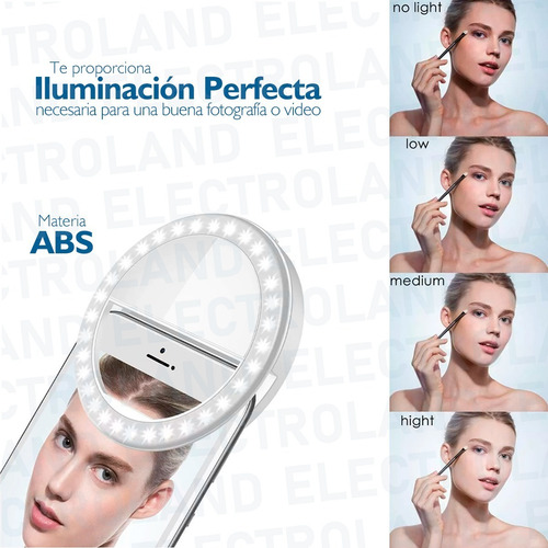 Aro Luz Led Selfies Celular Tablet Pc Linterna Anillo 8.5 Cm