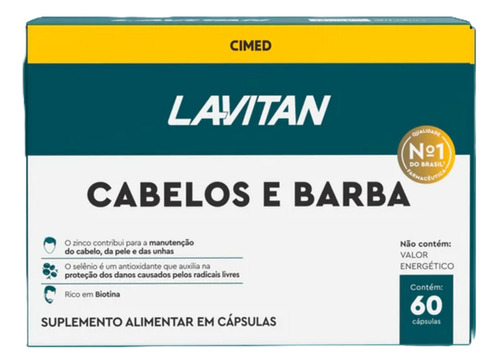 Cimed Lavitan Mais Hair Men 60caps Cabelos e Barba