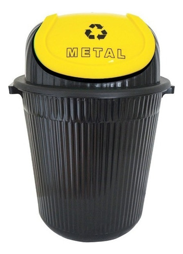 Conjunto Lixeira Para Reciclagem 56 Litros Plástico Colorida