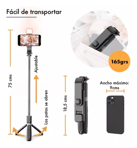 Palo Selfie Celular Gopro Bluetooth Aluminio Tripode Luz