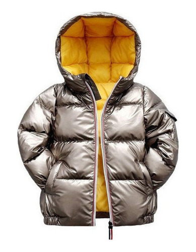 Abrigo Grueso Brillante Chamarra Impermeable Niños Invierno