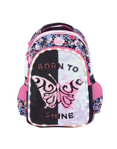Mochila Footy Mariposa Led Lentejuelas 18p Ct Mmk F873
