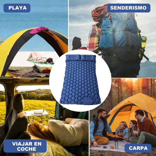 Esterilla Camping, Colchoneta Camping Hinchable Ultraligero Esterilla  Inflable Portatíl con Almohada Colchón para Dormir Hinchable para  Exteriores