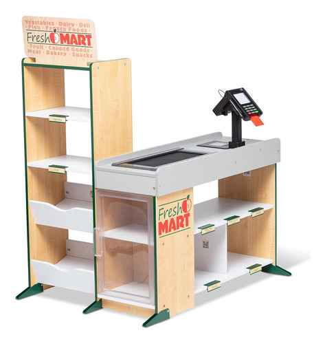 Melissa Doug Freestanding Wooden Fresh Mart Grocery Store -