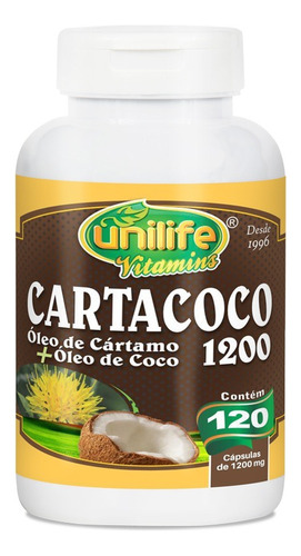 Cartacoco Óleo De Cartamo E Coco 120 Cápsulas Unilife.