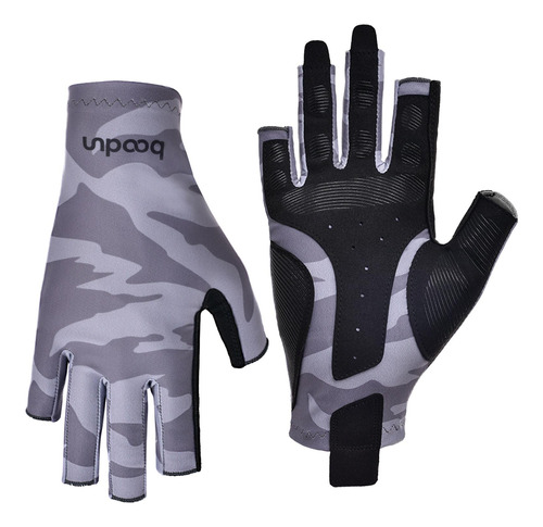 Guantes De Pesca De Medio Dedo Antideslizante Guantes Gris M