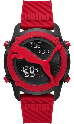 Puma Reloj De Banda De Poliuretano Rojo Rojo Grande Para Hom