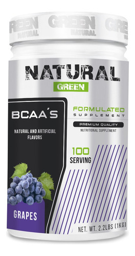 Aminoácidos Bcaas Green Varios Sabores 1kg 100 Servs Uva