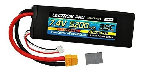 El Sentido Común Rc Lectron Pro 7.4v 5200mah 35c Lipo Baterí