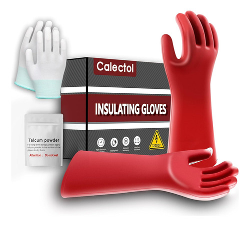12kv High-voltage Electrical Insulated Rubber Gloves 1.8 Mm 