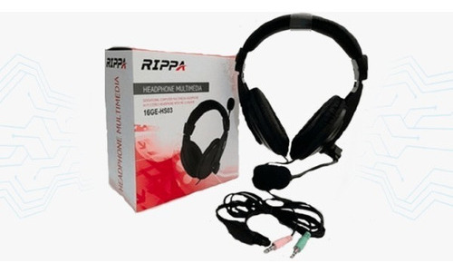Headphone Con Microfono Stereo Rippa 16ge-hs03 Color Negro