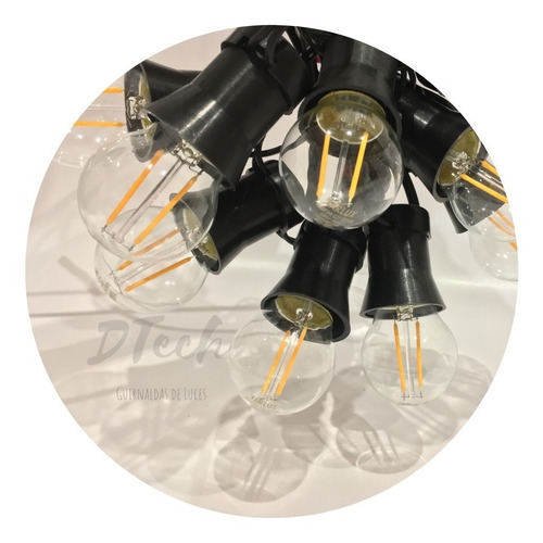 Imagen 1 de 9 de 10 Metros Guirnalda De Luces Led 2w Filamento Vintage Oferta