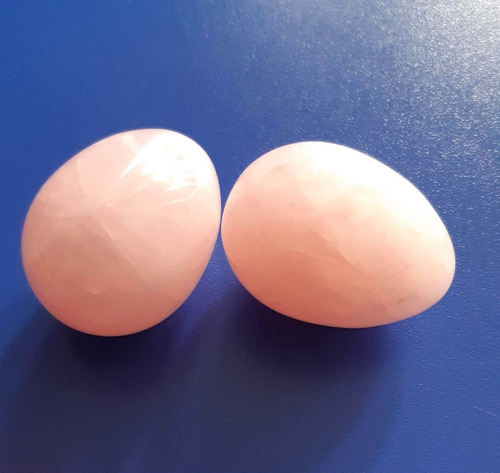 Set De 2 Piedras Huevo De Piedra Cuarzo Rosado - Envio Inc.